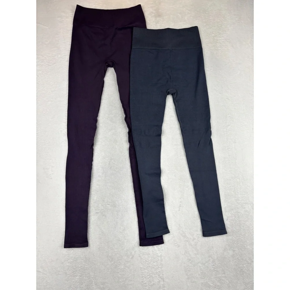 Avocado Seamless High Waisted Leggings Bundle Purple Grey Mens XS/S Yoga Lot 2